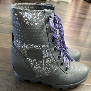 Sorel Lexie Waterproof Wedge Boots 3 Youth